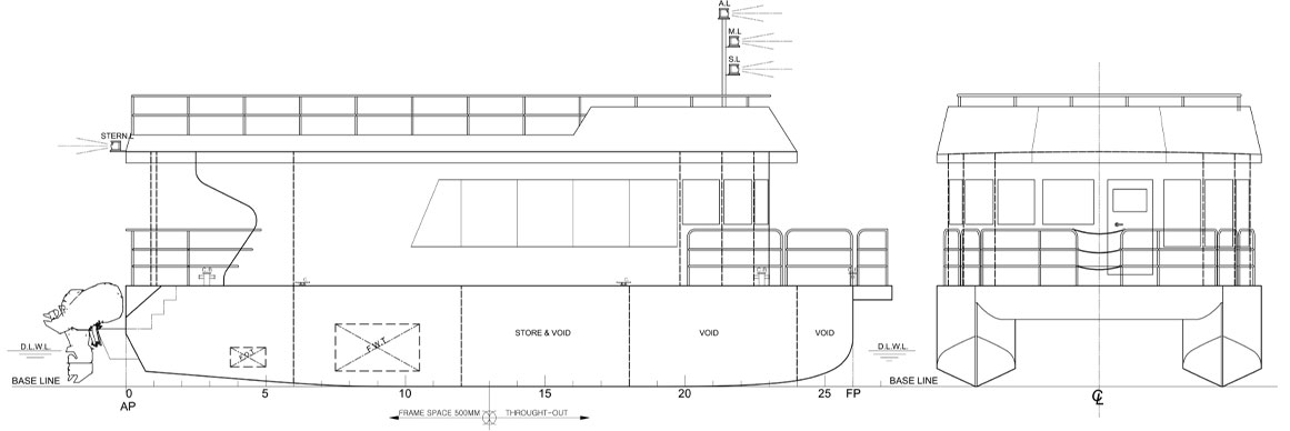 Diver Boat PROFILE Blueprint